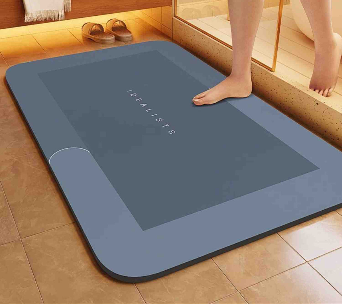 Bath Mat Diatomite Foam Core, Non-Slip Rubber Base | 4 Sizes, 6 Colours, 4 Shapes | Quick-Drying & Water-Absorbent