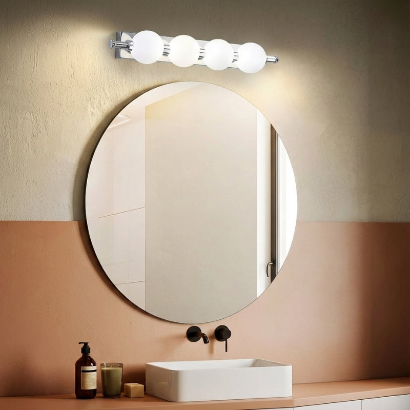 LED Globe Vanity Mirror Light | Hardwired Wall Fixture with 3 Colour Temperatures | Even 360-Degree Illumination for Bathrooms 3