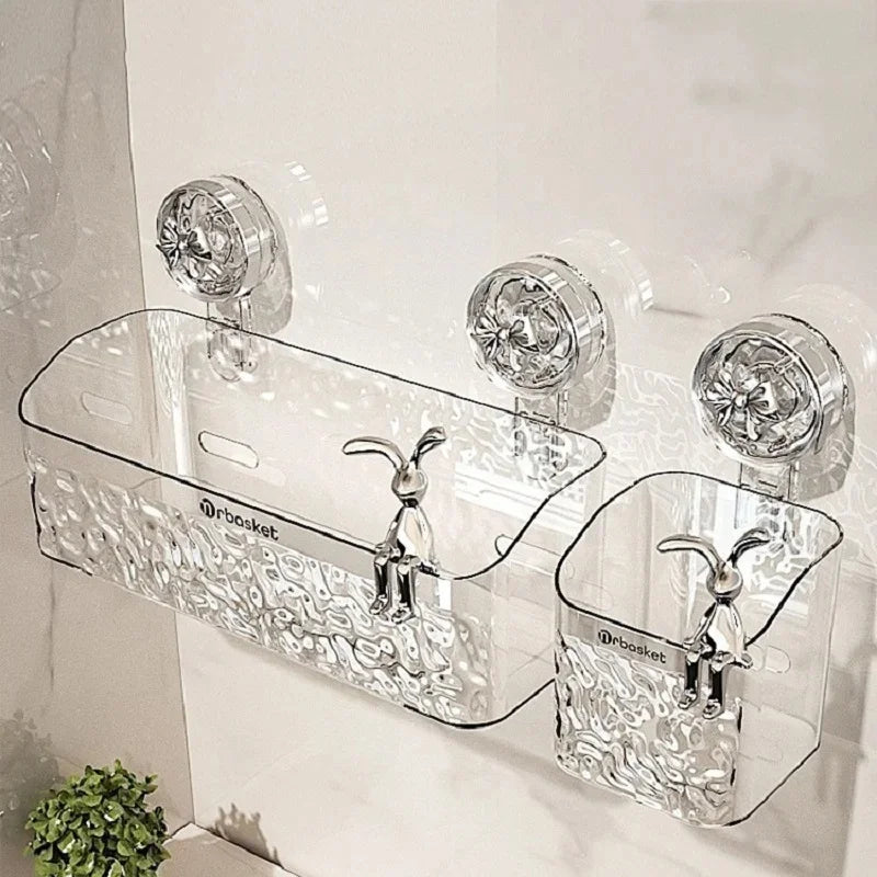 Bathroom Organizer | Suction Wall Shelf And Cup Set