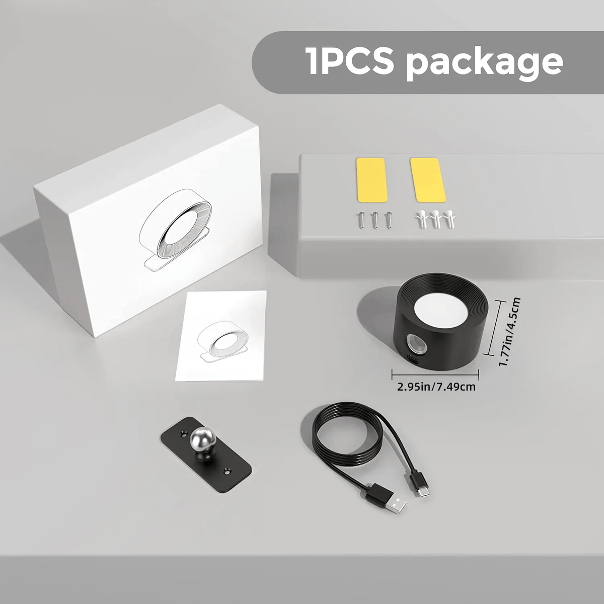 Battery Operated Wall Light ABS | Rechargeable 360° Adjustable with Touch or Remote Control | Wireless Modern Lighting