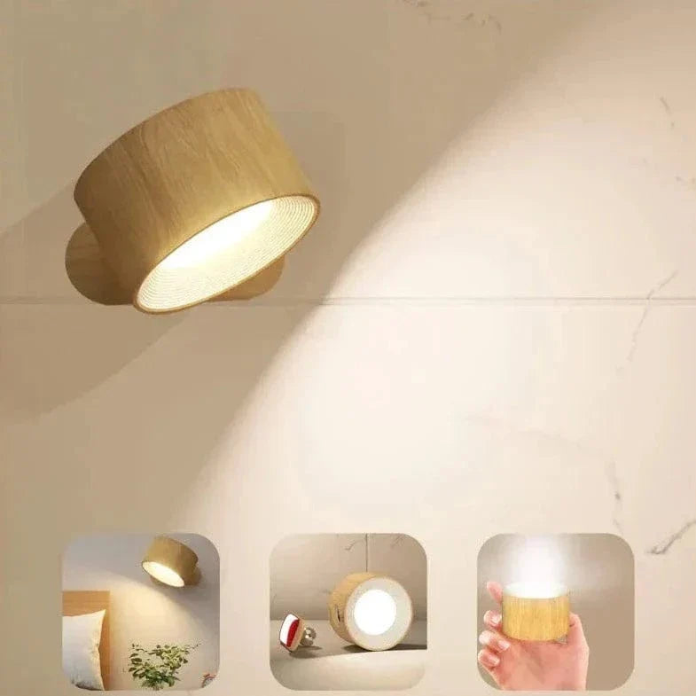 Battery Operated Wall Light ABS | Rechargeable 360° Adjustable with Touch or Remote Control | Wireless Modern Lighting