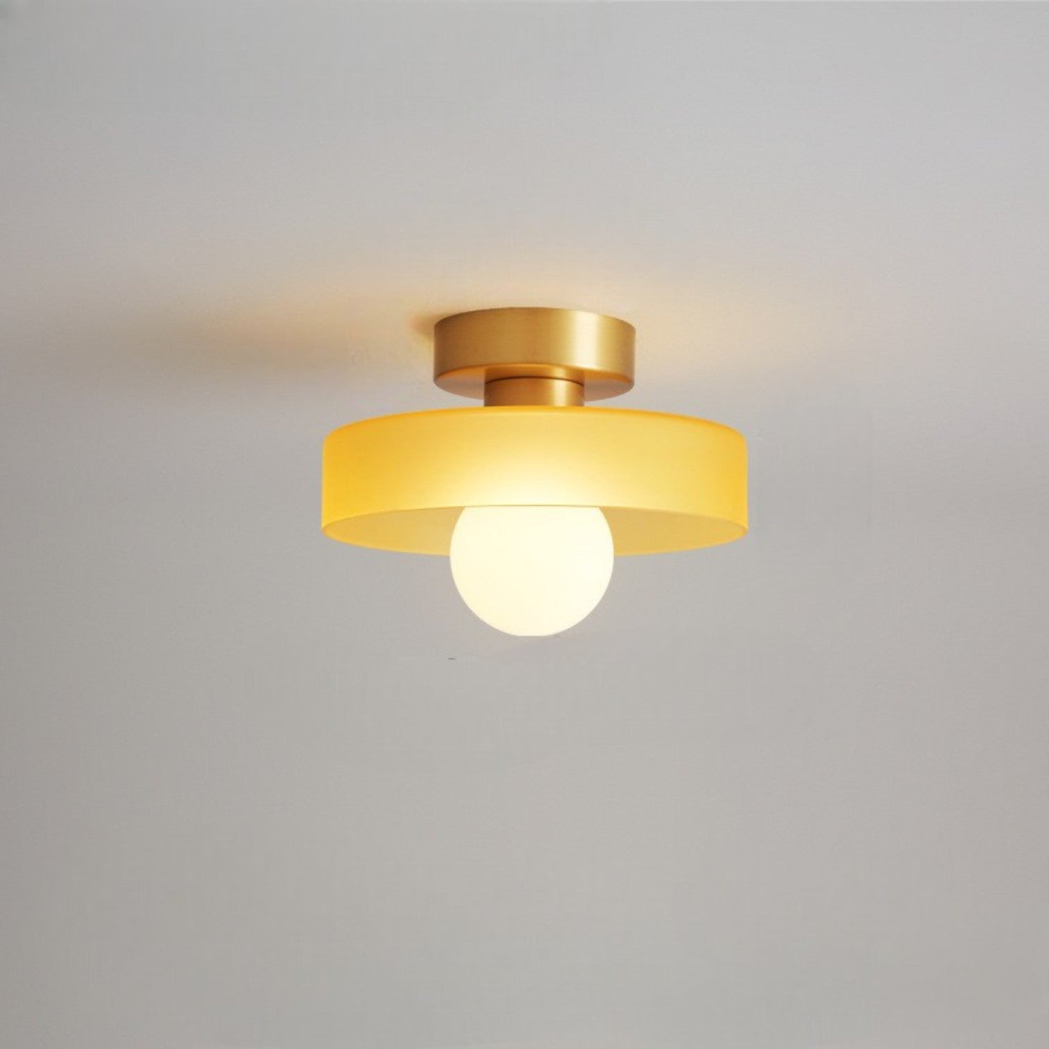 Brassova | Geometric Modern Brass Glass Flush Mount Ceiling Light