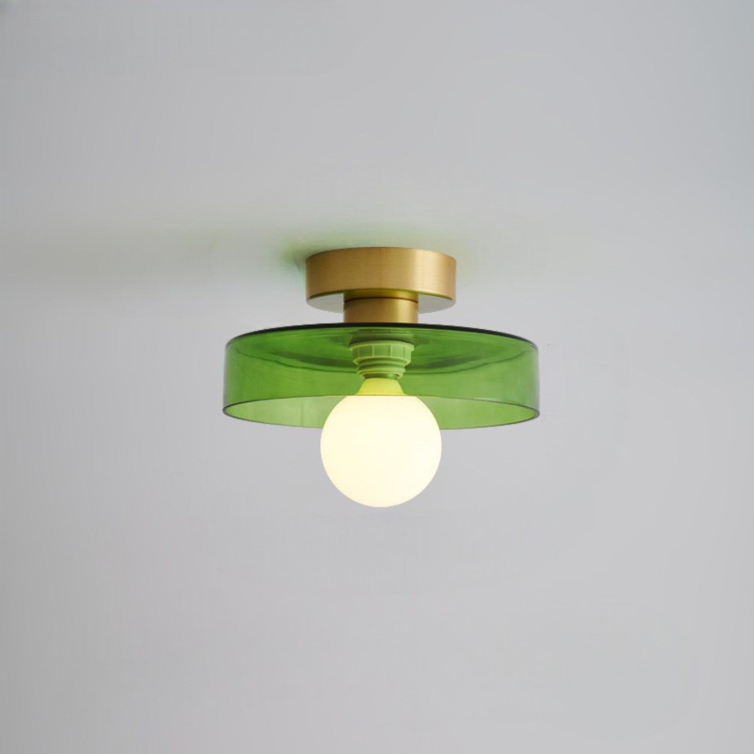 Brassova | Geometric Modern Brass Glass Flush Mount Ceiling Light