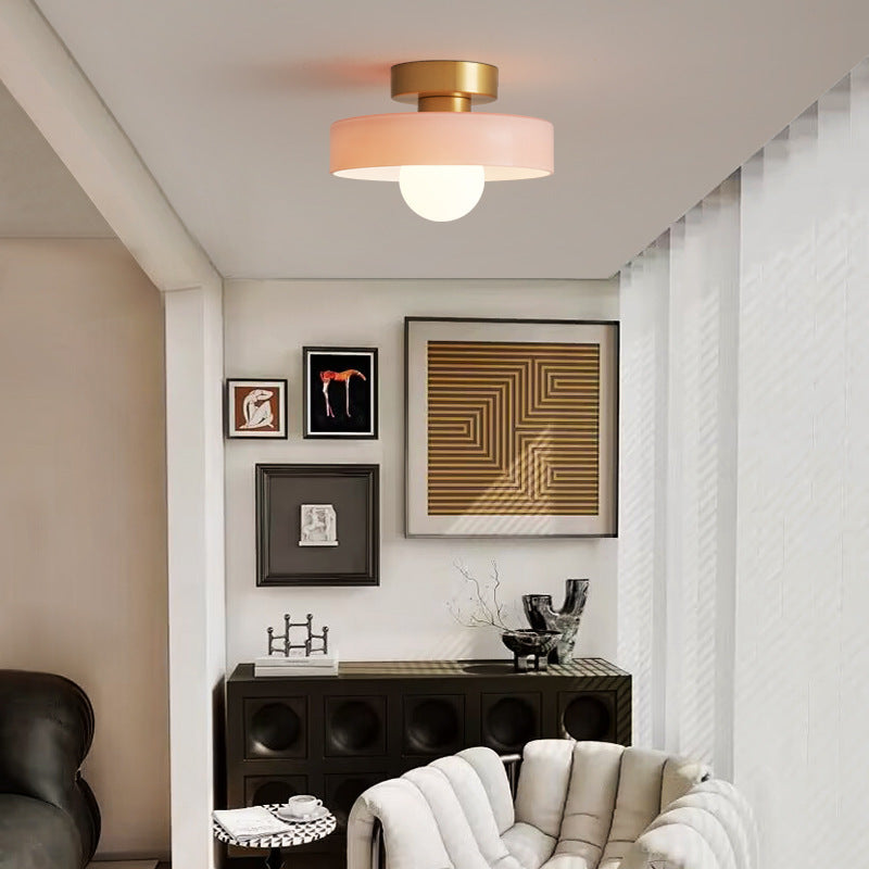 Brassova | Geometric Modern Brass Glass Flush Mount Ceiling Light