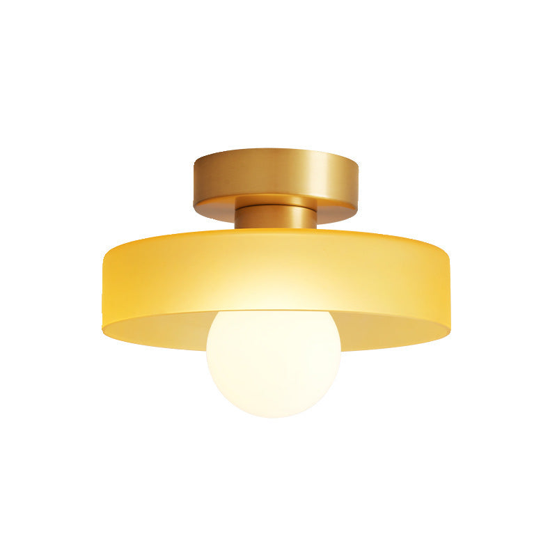 Brassova | Geometric Modern Brass Glass Flush Mount Ceiling Light