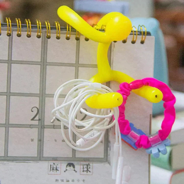 Bendable Figure Toy TPE | Suction Cup & Magnet Base | Flexible Phone, Pen & Jewellery Holder for Any Desk or Workspace