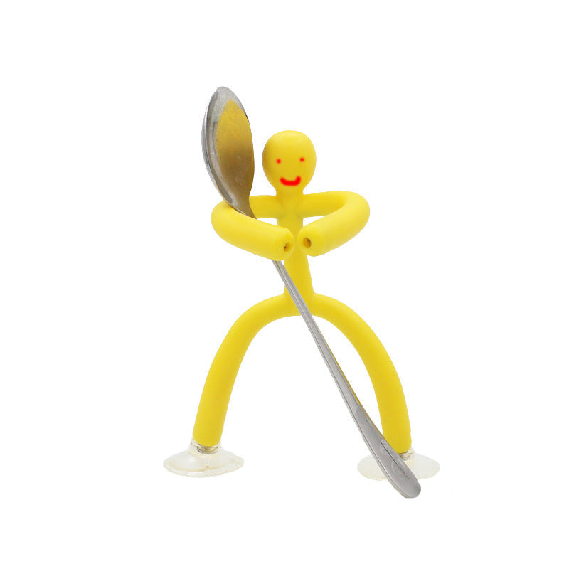 Bendable Figure Toy TPE | Suction Cup & Magnet Base | Flexible Phone, Pen & Jewellery Holder for Any Desk or Workspace