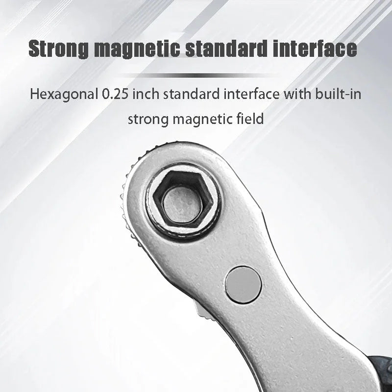 Bidirectional Ratchet Screwdriver Set CRV Steel | 4 Hex Bits Stored in Handle | Compact Reversible Design for Tight Spaces