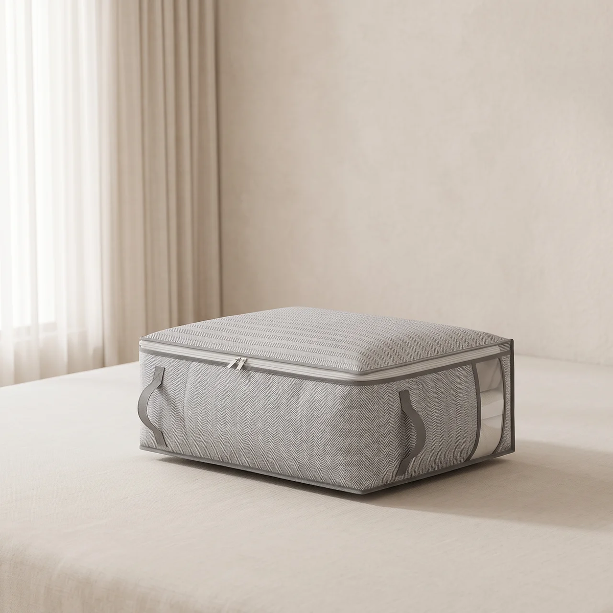 Blanket Storage Bag | Zip-Round Top, Clear Front Window