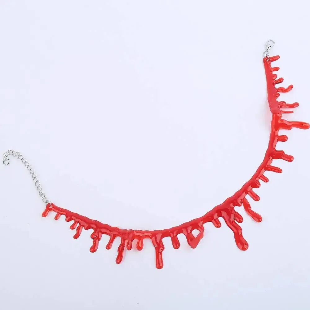 Blood Drip Choker Necklace Halloween | Dripping Blood Design Vampire Costume Accessory | Lightweight Comfortable Wear