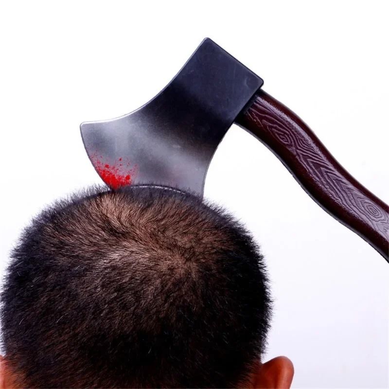 Bloody Weapon Headband Halloween Prop | Head-Through Optical Illusion Design | Lightweight Reusable Costume Accessory