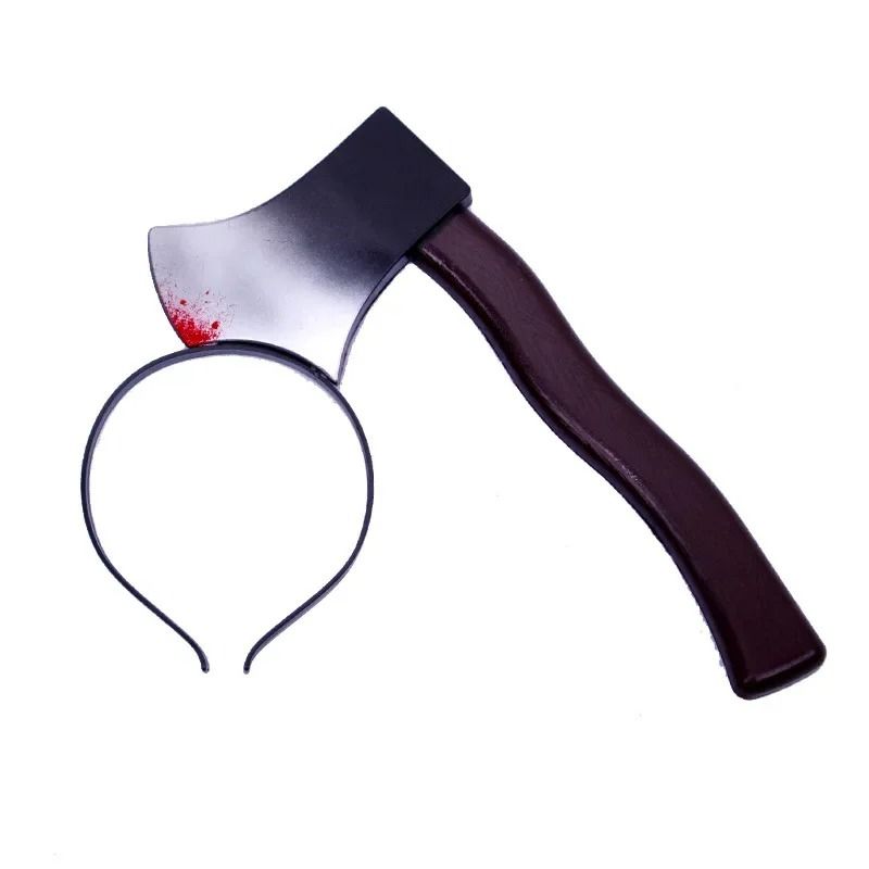 Bloody Weapon Headband Halloween Prop | Head-Through Optical Illusion Design | Lightweight Reusable Costume Accessory