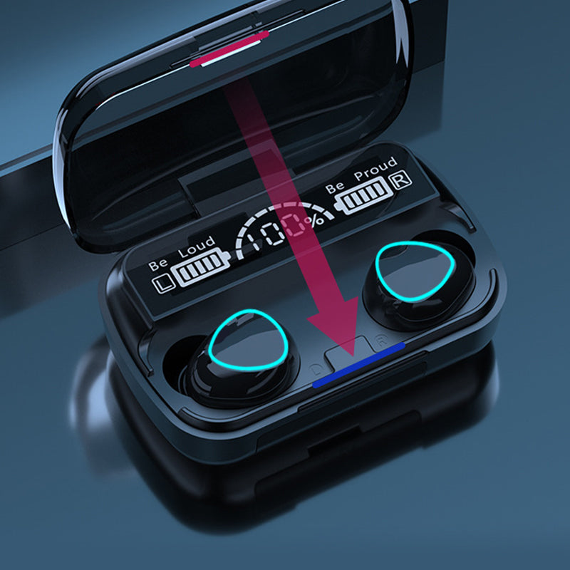 Bluetooth Wireless Earphones | Touch Control, LED Battery Display | IPX4 Waterproof Rating, 2000mAh Charging Case