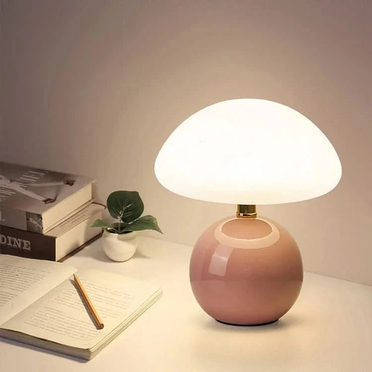BlushCloud | Ceramic LED Table Lamp – Mushroom Design With Adjustable Color Modes
