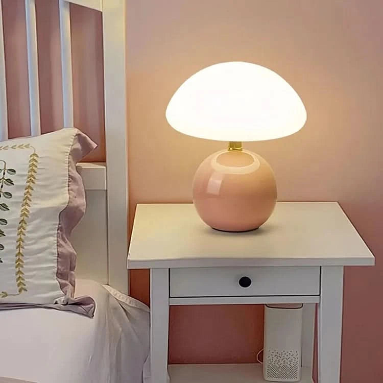 BlushCloud | Ceramic LED Table Lamp – Mushroom Design With Adjustable Color Modes