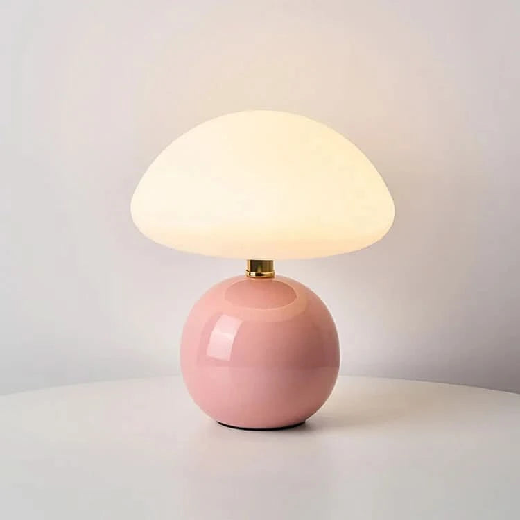 BlushCloud | Ceramic LED Table Lamp – Mushroom Design With Adjustable Color Modes