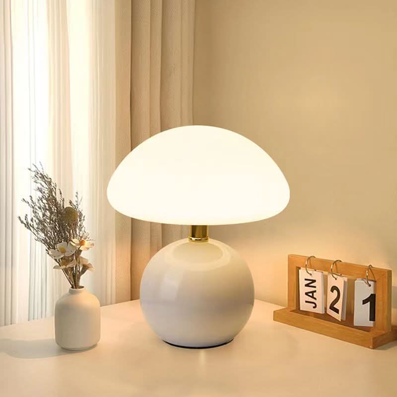 BlushCloud | Ceramic LED Table Lamp – Mushroom Design With Adjustable Color Modes