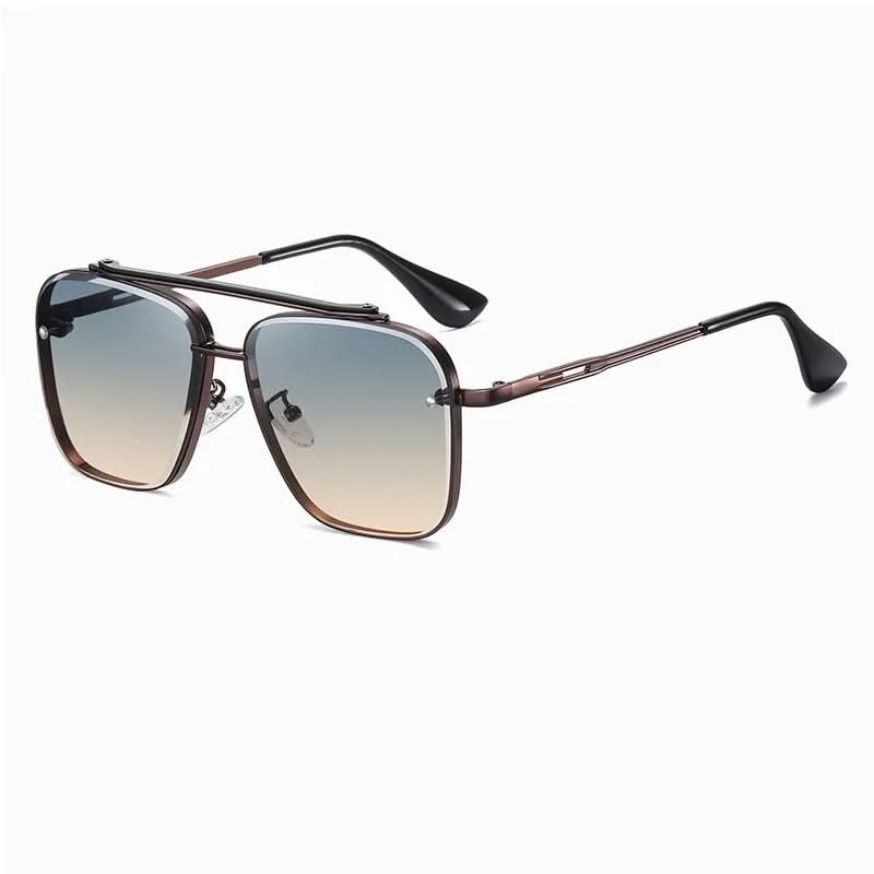 BoldStyle | Men's Sunglasses with Gradient Lenses - Large Metal Frame Design