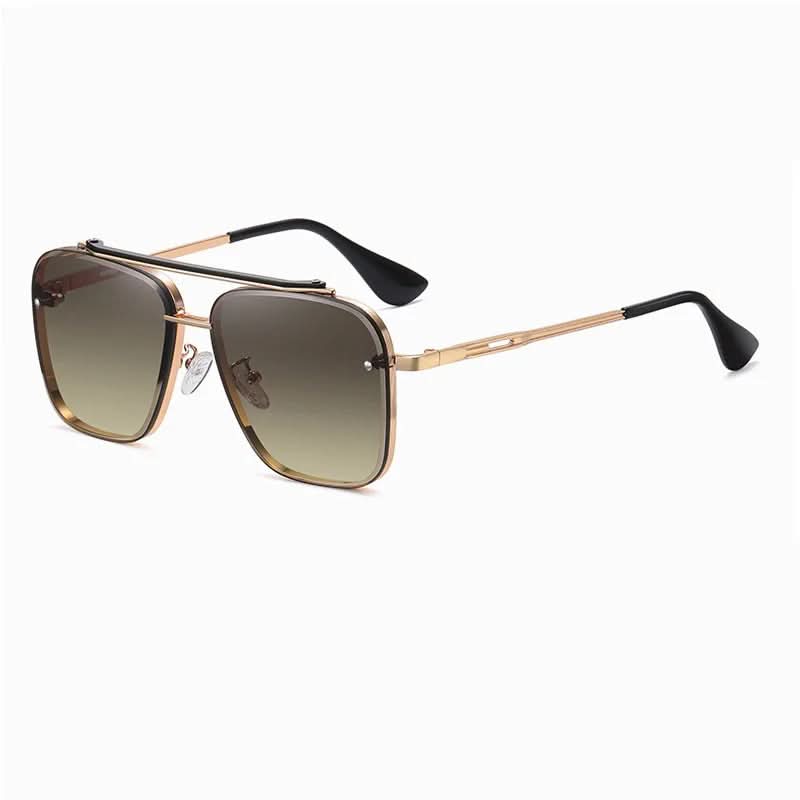 BoldStyle | Men's Sunglasses with Gradient Lenses - Large Metal Frame Design