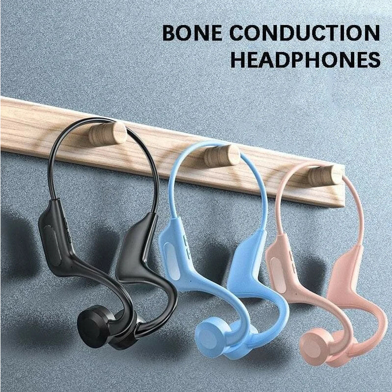 Bone Conduction Headphones Bluetooth 5.2 | Open-Ear Wireless Design for Glasses | 13 Hours Playtime, Sweatproof