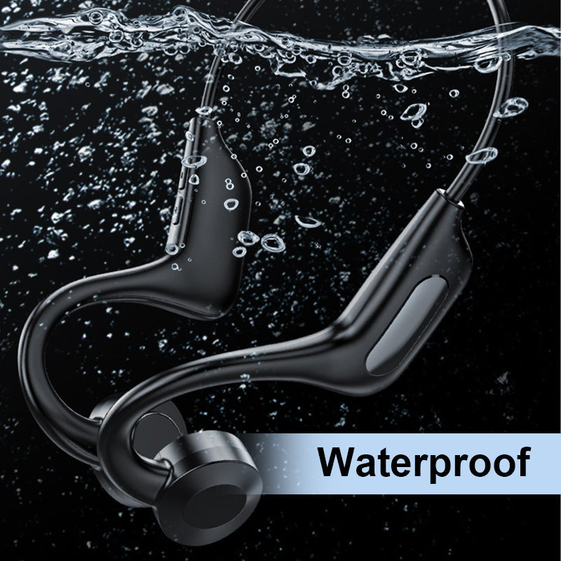 Bone Conduction Headphones Bluetooth 5.2 | Open-Ear Wireless Design for Glasses | 13 Hours Playtime, Sweatproof
