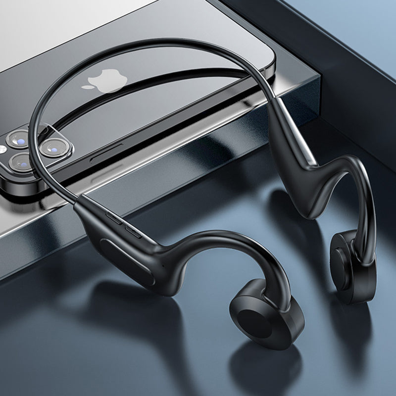 Bone Conduction Headphones Bluetooth 5.2 | Open-Ear Wireless Design for Glasses | 13 Hours Playtime, Sweatproof