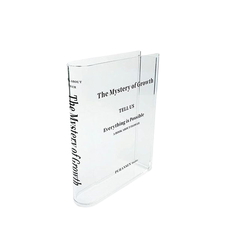 Book Shape Acrylic Vase | Clear Shatterproof Design | Stable Lightweight Centrepiece for Flowers, Gems & Lights