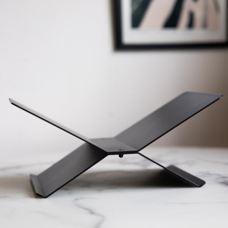 Book Stand | Crossed Open Frame With A Wide Page Cradle