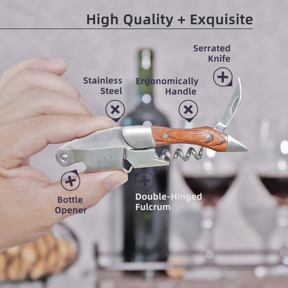 Bottle Opener and Foil Cutter | Two-Step Lever, Tail Blade