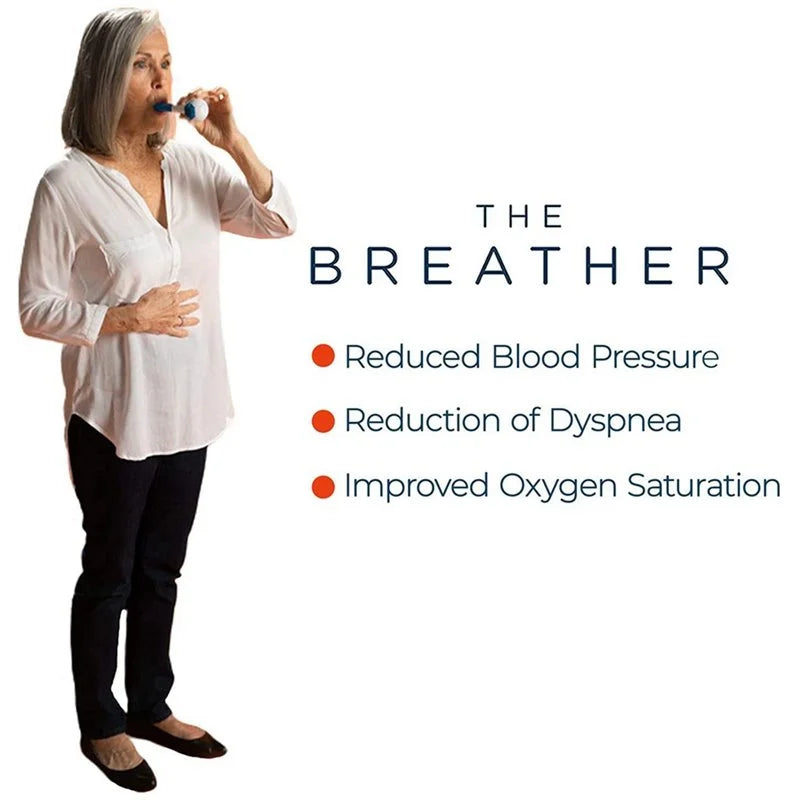 Breathing Exerciser Trainer Device | Adjustable Inhale & Exhale Resistance | Drug-Free Respiratory Muscle Builder