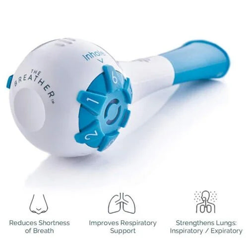 Breathing Exerciser Trainer Device | Adjustable Inhale & Exhale Resistance | Drug-Free Respiratory Muscle Builder