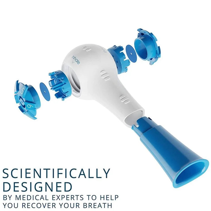 Breathing Exerciser Trainer Device | Adjustable Inhale & Exhale Resistance | Drug-Free Respiratory Muscle Builder