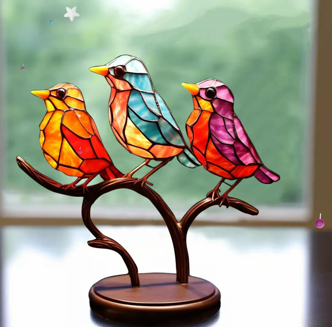 Window Bird Decoration, 1 to 5 Bird Designs | Reflects Sunlight into Colourful Patterns | Hangs in Any Home Window 2