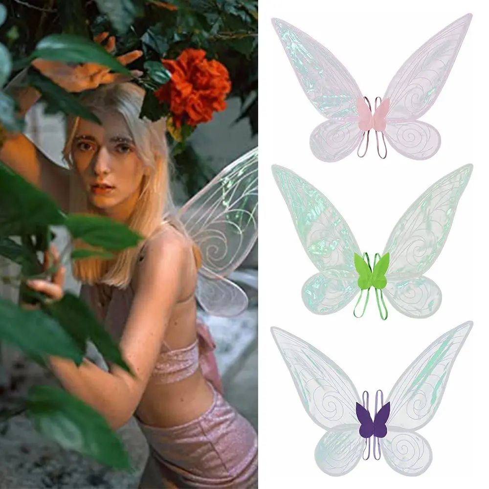 Butterfly Fairy Wings Costume | Sparkling Translucent Design for Parties | Lightweight Polyester, Fits Dresses and Skirts