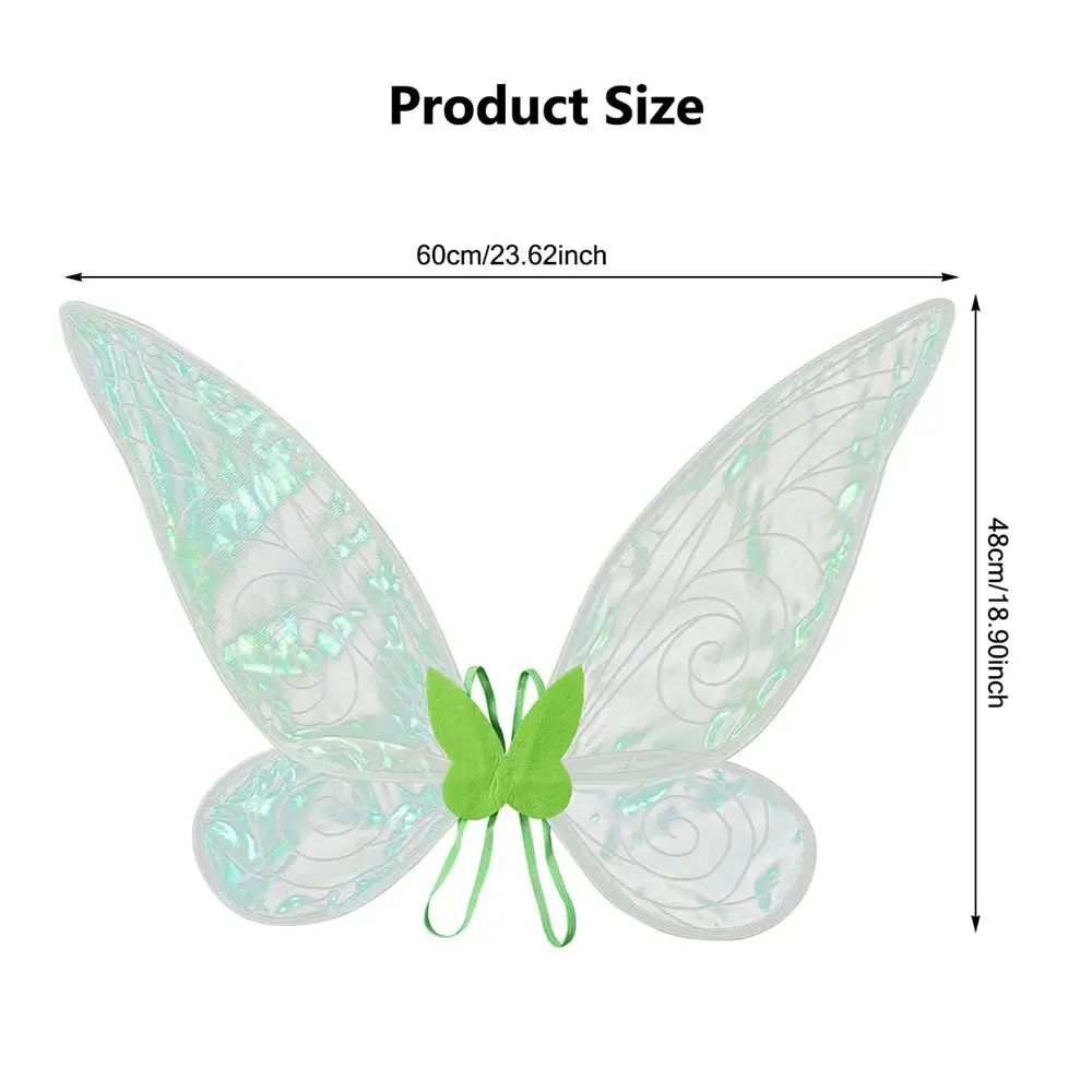 Butterfly Fairy Wings Costume | Sparkling Translucent Design for Parties | Lightweight Polyester, Fits Dresses and Skirts