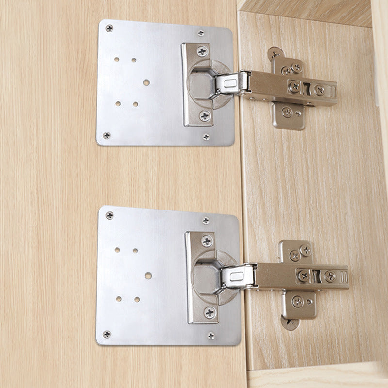 Cabinet Door Hinge Set Stainless Steel | Soft-Close Damper Mechanism | Quiet Closing for Folding Cabinet Doors with Fixing Plates