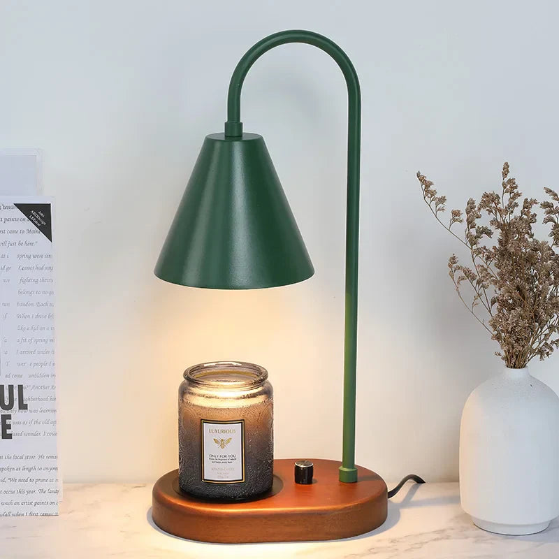 Candle Wax Warmer Table Lamp | Dimmer Control, Arched Arm