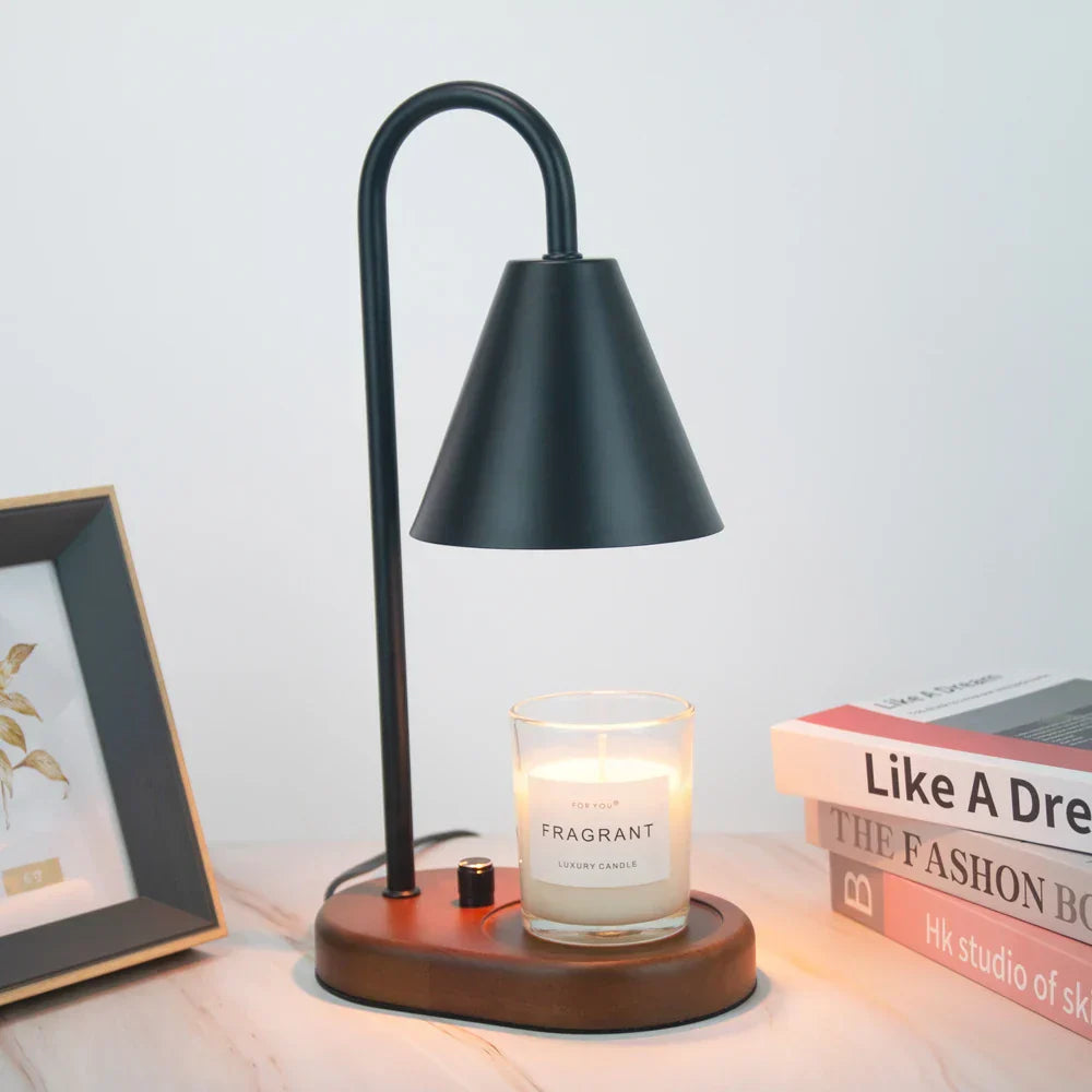 Candle Wax Warmer Table Lamp | Dimmer Control, Arched Arm