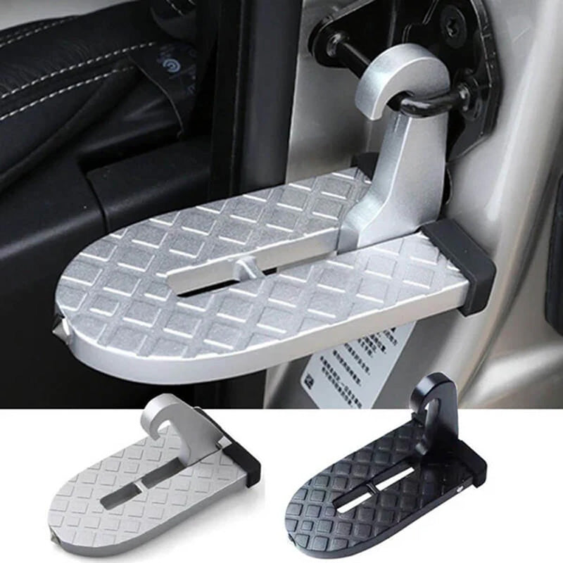 Car Door Step Aluminium Alloy | Folding Design with Built-In Safety Hammer | Supports Up to 510 Pounds for Rooftop Access