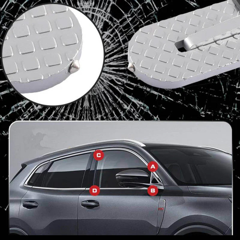 Car Door Step Aluminium Alloy | Folding Design with Built-In Safety Hammer | Supports Up to 510 Pounds for Rooftop Access