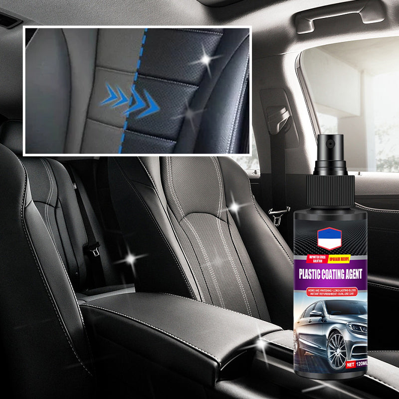 Car Interior Leather and Plastic Coating Agent 120ml | Nano Film Protection | Restores Shine for 3-6 Months Without Fading