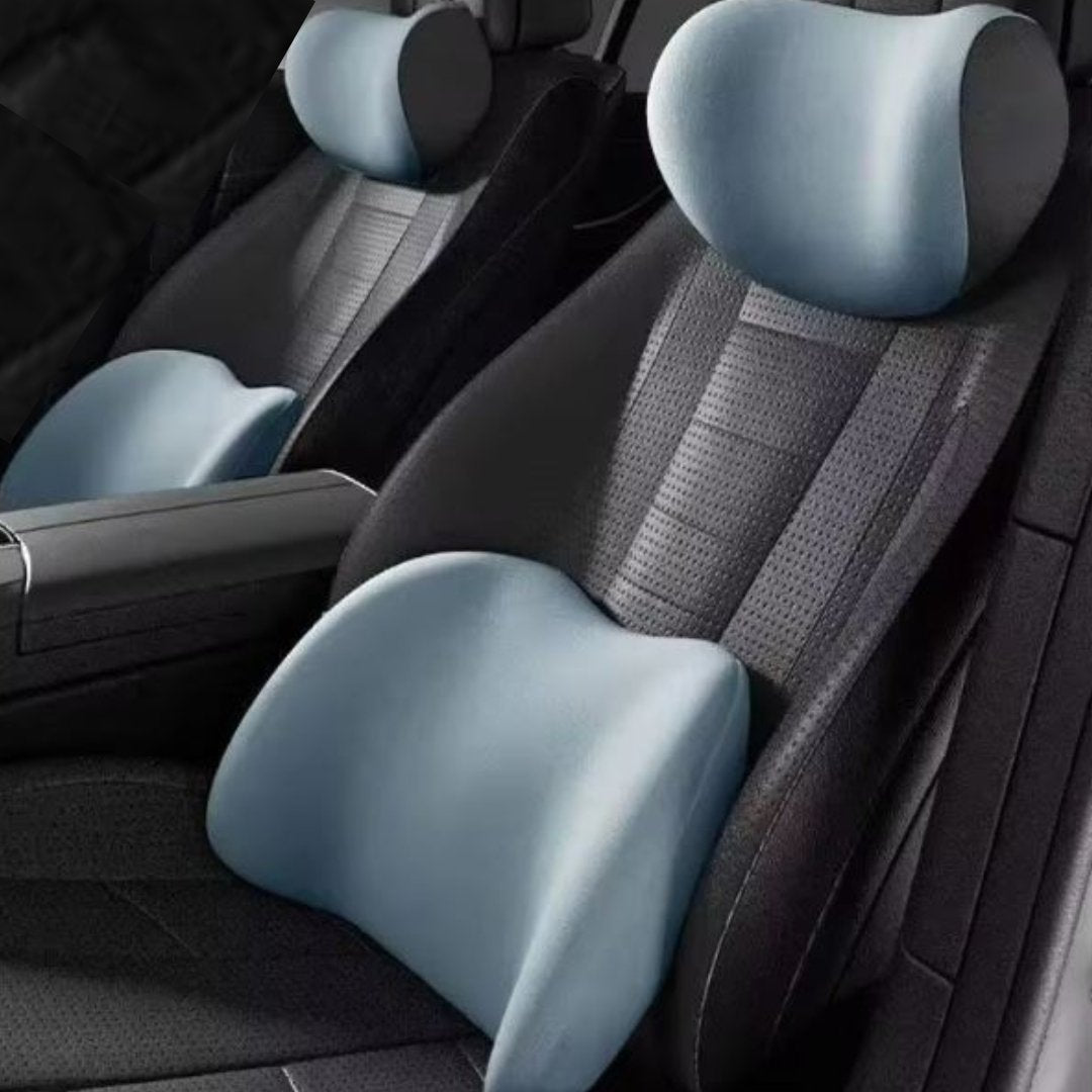 Car Seat Support Set | Contoured Neck And Lumbar Pair