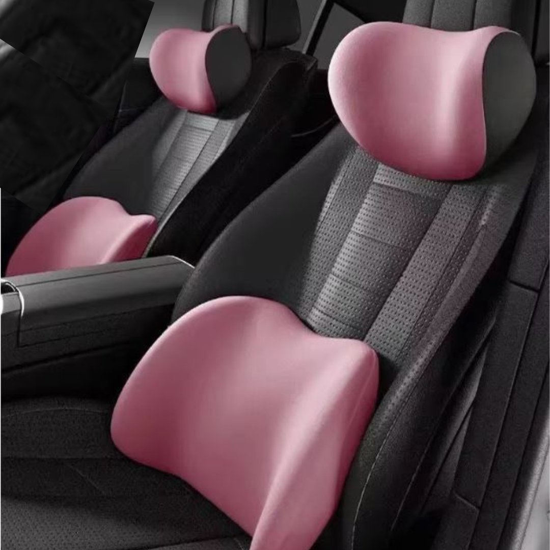 Car Seat Support Set | Contoured Neck And Lumbar Pair