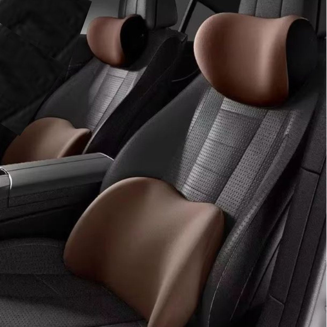 Car Seat Support Set | Contoured Neck And Lumbar Pair