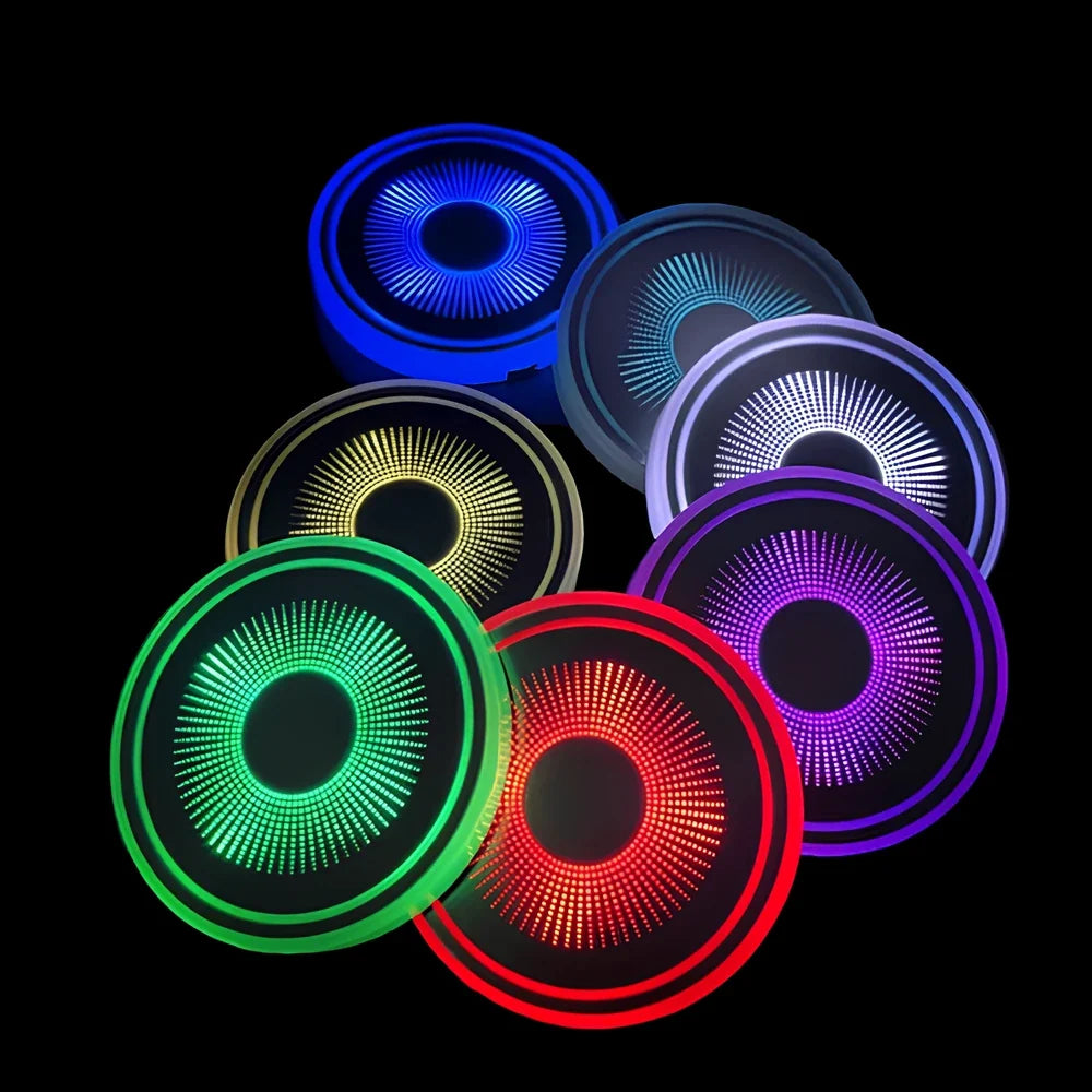 LED Glow Disc 2 Pack | Acrylic, Vibration & Motion Sensor Activated | Rechargeable USB, 7 Colours, 15 Day Battery Life 5