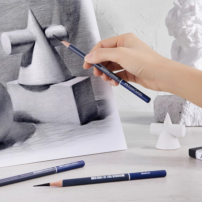 Charcoal Graphite Sketching Pencil Set 5 Piece | Smooth Blending and Shading Control | Break-Resistant for Detailed Drawing