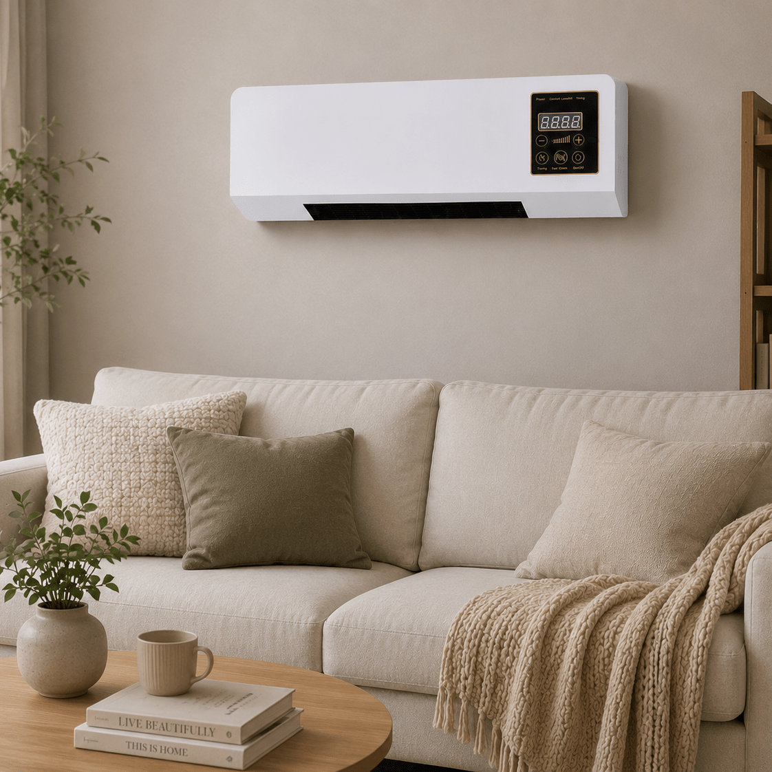 Indoor Fan Heater ABS Plastic | Warm Air up to 42°C and Natural Fan Function | Compact Design for Home or Office 3