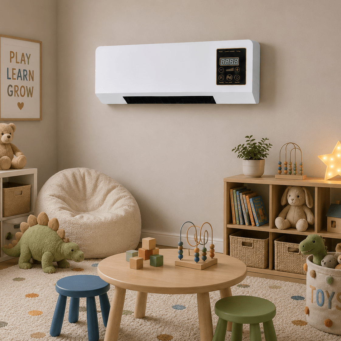 Indoor Fan Heater ABS Plastic | Warm Air up to 42°C and Natural Fan Function | Compact Design for Home or Office 2