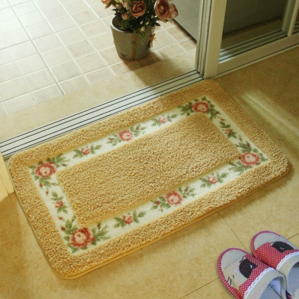 ChicHome | Non-Slip Bath Mat – Quick-Dry Microfiber Floral Design