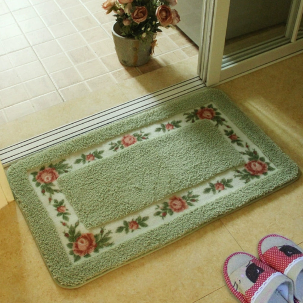 ChicHome | Non-Slip Bath Mat – Quick-Dry Microfiber Floral Design